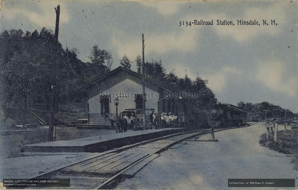 Postcard: Railroad Station, Hinsdale, New Hampshire